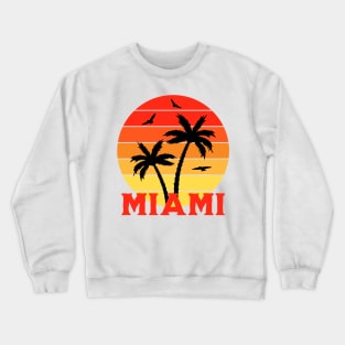 Vintage Colorful  Miami sunset palm trees Crewneck Sweatshirt